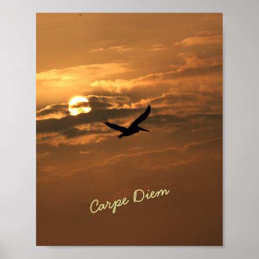 Sunrise Gold Photo Carpe Diem Ocean Poster (Voorkant)