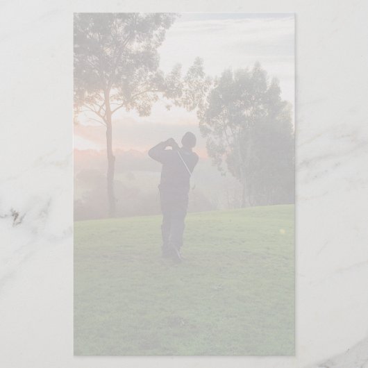 Sunrise Golfer Briefpapier (Voorkant)