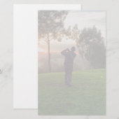 Sunrise Golfer Briefpapier (Voorkant / Achterkant)