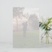Sunrise Golfer Briefpapier (Staand voorkant)