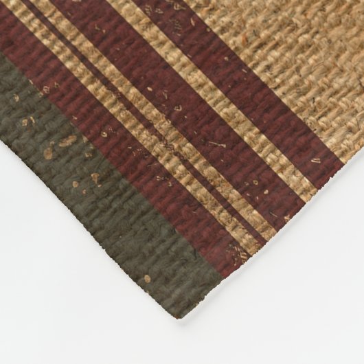  Sunrise Haan Feed Sack Design op Burlap Fleece Deken (Hoek)