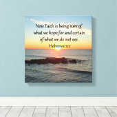 SUNRISE HEBREWS 11:1 PHOTO DESIGN CANVAS AFDRUK (Insitu (Houten vloer))