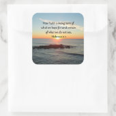 SUNRISE HEBREWS 11:1 PHOTO DESIGN VIERKANTE STICKER (Tas)