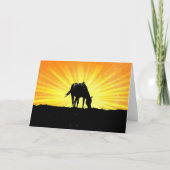 Sunrise Horse Silhouette Art Note Kaart (Voorkant)