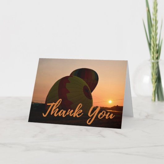 Sunrise Hot Air ballon Foto Hartelijk dank Bedankkaart (Voorkant)