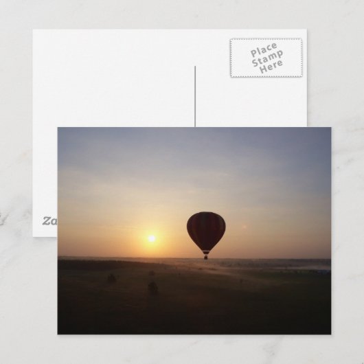 Sunrise Hot Air ballonfotografisch afbeelding Briefkaart (Voorkant / Achterkant)