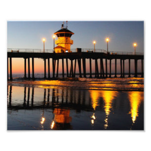 Sunrise Huntington Beach Pier Foto Afdruk