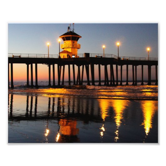 Sunrise Huntington Beach Pier Foto Afdruk (Voorkant)