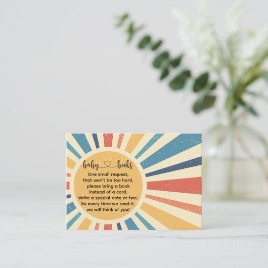 Sunrise I Retro Sun Book Request Informatiekaartje (Staand voorkant)