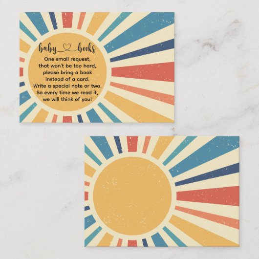 Sunrise I Retro Sun Book Request Informatiekaartje (Voorkant / Achterkant)