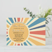 Sunrise  I Retro Sun I Sunshine Baby shower Kaart (Staand voorkant)