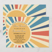Sunrise  I Retro Sun I Sunshine Baby shower Kaart (Voorkant / Achterkant)