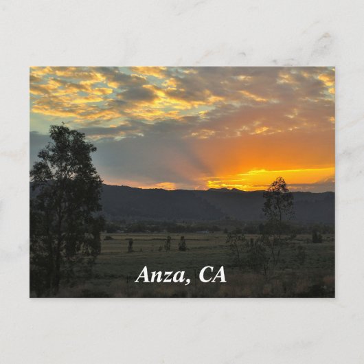 Sunrise in Anza, Briefkaart CA (Voorkant)