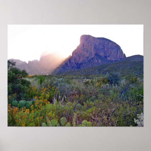 Sunrise in de Chisos, Texas Poster (Voorkant)