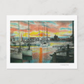 Sunrise in de haven briefkaart (Voorkant)