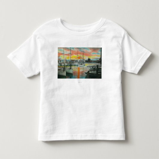 Sunrise in de haven kinder shirts (Voorkant)