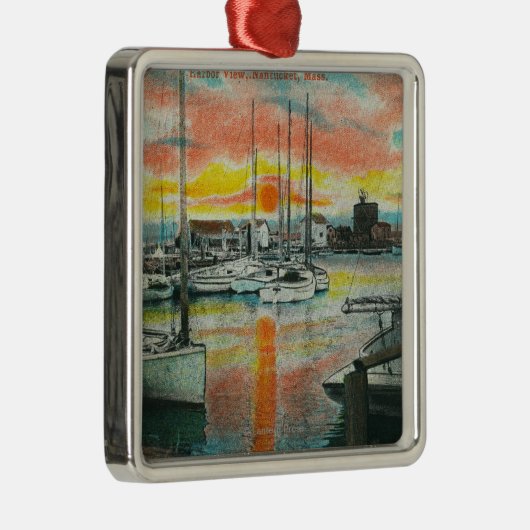 Sunrise in de haven metalen ornament (Rechts)