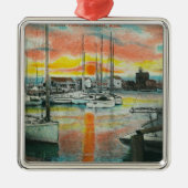 Sunrise in de haven metalen ornament (Voorkant)