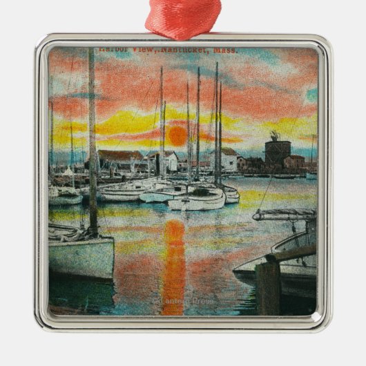 Sunrise in de haven metalen ornament (Voorkant)