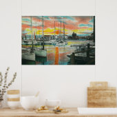 Sunrise in de haven poster (Keuken)