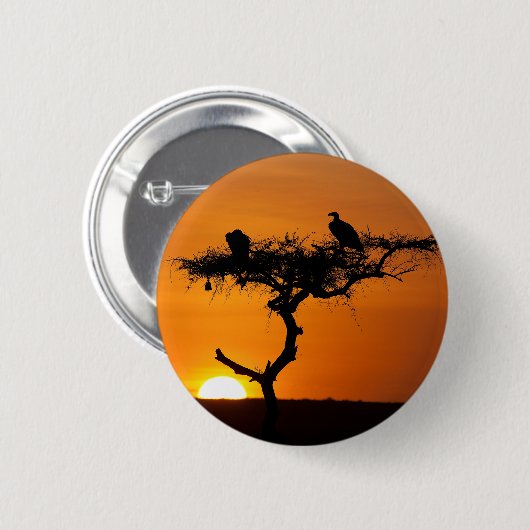 Sunrise in de Masai Mara, Kenia Ronde Button 5,7 Cm (Voorkant /achterkant)