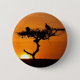 Sunrise in de Masai Mara, Kenia Ronde Button 5,7 Cm