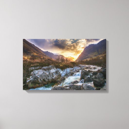 Sunrise in Glen Coe, Schotse Hooglanden Canvas Afdruk (Voorkant)