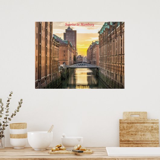 Sunrise in Hamburg Poster (Keuken)