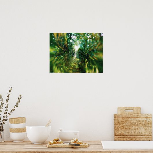 Sunrise in het bos 2 poster (Keuken)