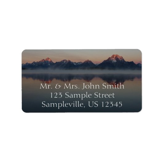 Sunrise in Jackson Dam Grand Teton National Park Etiket (Voorkant)
