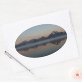 Sunrise in Jackson Dam Grand Teton National Park Ovale Sticker (Envelop)