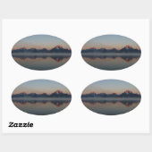 Sunrise in Jackson Dam Grand Teton National Park Ovale Sticker (Vel)