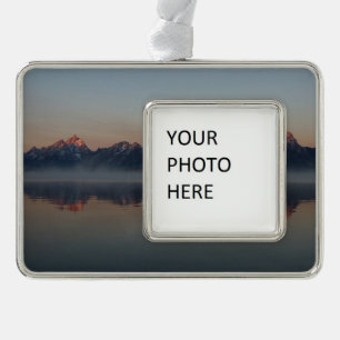 Sunrise in Jackson Dam Grand Teton National Park Verzilverd Omlijst Ornament
