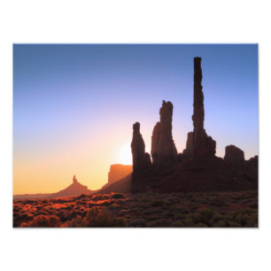 Sunrise in Monument Valley, Arizona Foto Afdruk