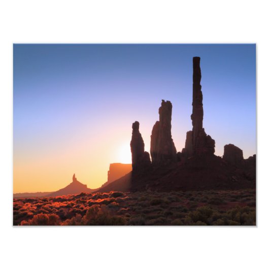 Sunrise in Monument Valley, Arizona Foto Afdruk (Voorkant)
