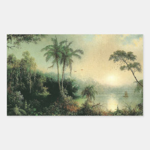 Sunrise in Nicaragua, schilderij van M.J. Heade Rechthoekige Sticker