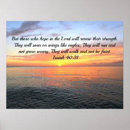 SUNRISE INSPIREREN OP DE OCEAAN ISAIAH 40:31 POSTER