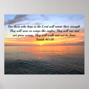 SUNRISE INSPIREREN OP DE OCEAAN ISAIAH 40:31 POSTER