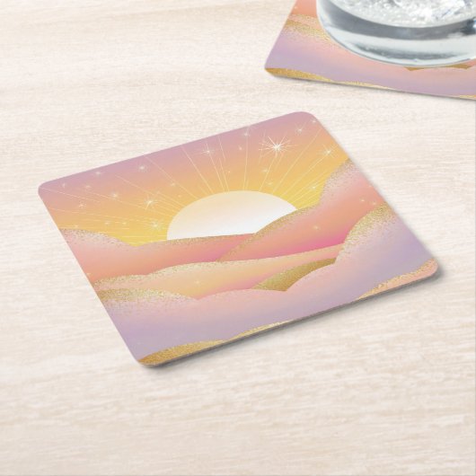 Sunrise Iridescent Sparkles Onderzetter Set (Schuin)