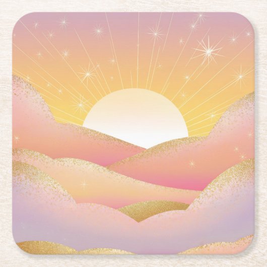 Sunrise Iridescent Sparkles Onderzetter Set (Voorkant)