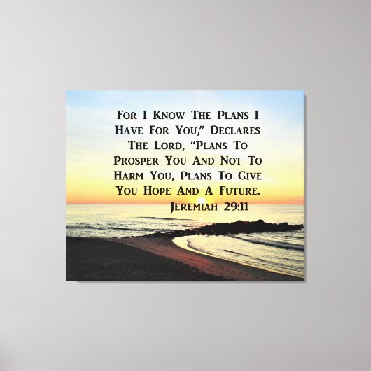 SUNRISE JEREMIAH 29:11 BIBLIOTHEEK CANVAS AFDRUK (Voorkant)