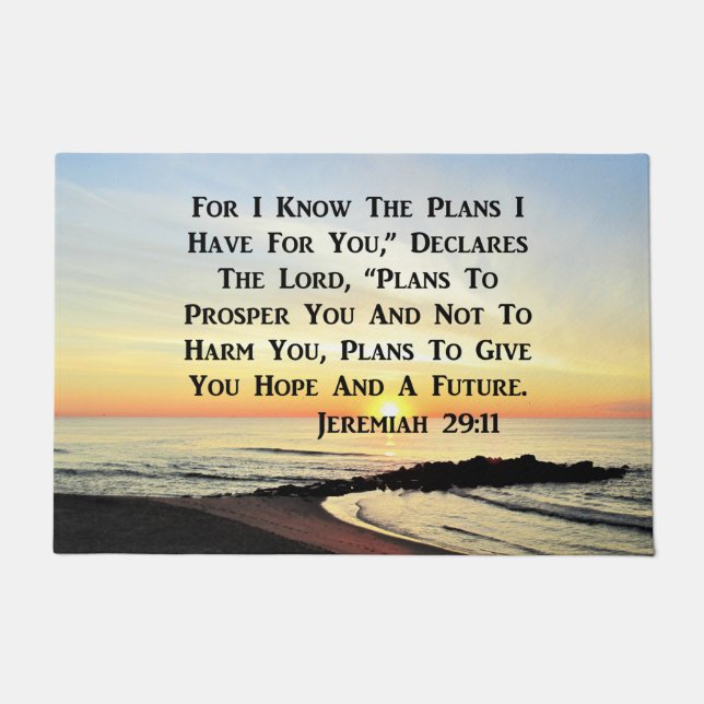 SUNRISE JEREMIAH 29:11 BIBLIOTHEEK DEURMAT (Voorkant)