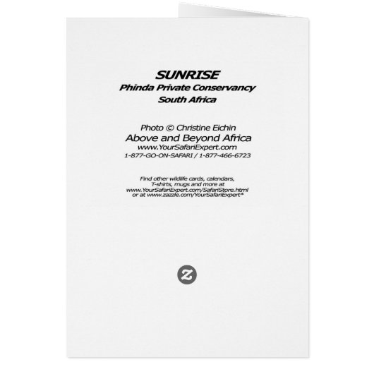 Sunrise Kaart (Achterkant)