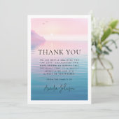 Sunrise klif en vogels begrafenis sympathie bedankkaart (Staand voorkant)