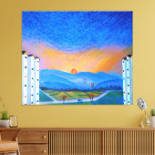 Sunrise Korean Countryside Canvas Afdruk (Insitu (Woonkamer))