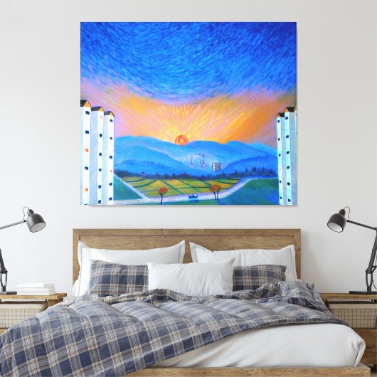 Sunrise Korean Countryside Canvas Afdruk (Insitu (Slaapkamer))