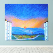 Sunrise Korean Countryside Canvas Afdruk (Insitu (Houten vloer))