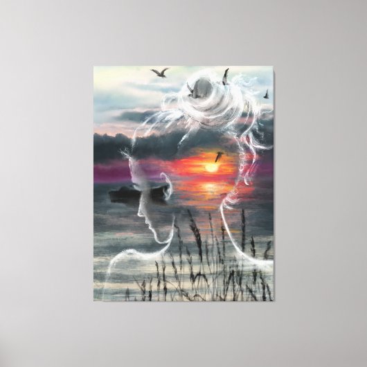 Sunrise Lady - Natuur - Origineel Kunstschilder Canvas Afdruk (Voorkant)