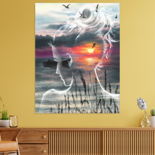 Sunrise Lady - Natuur - Origineel Kunstschilder Canvas Afdruk (Insitu (Woonkamer))