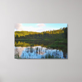 Sunrise Lake Dawn Forest Reflectie Indonesië Canvas Afdruk
